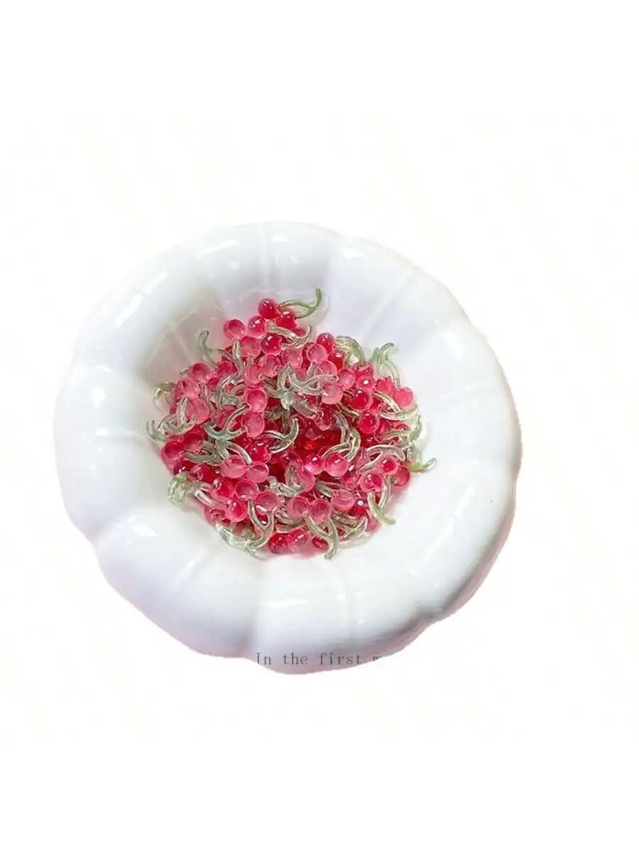 20 40 50 Sweet 3D Mini Cherry Nail Art Accessories DIY Resin Simple Qme