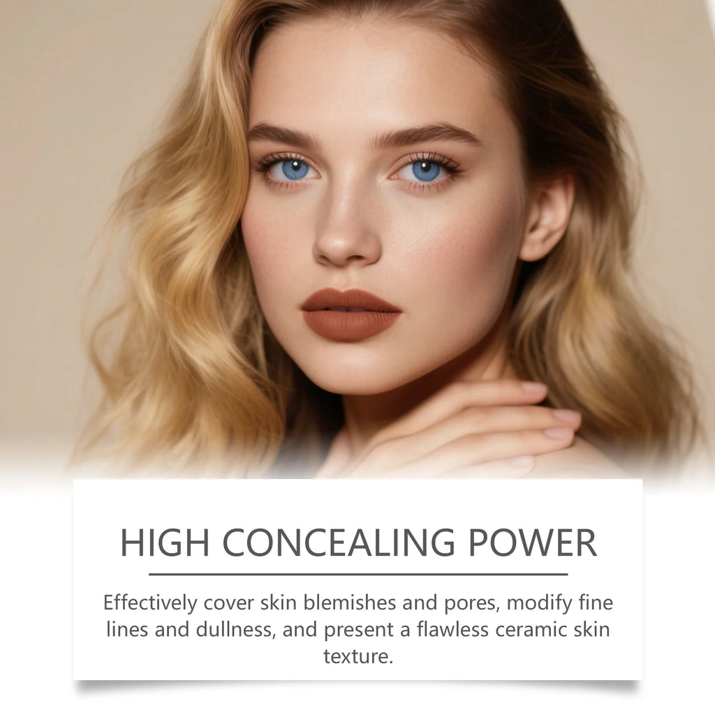 Foundation Make-Up Stick Double Head with Brush 3 Colors Lightweight Moisturizing Brighten Matte Concealer 2IN1 Foundation Stick Qme