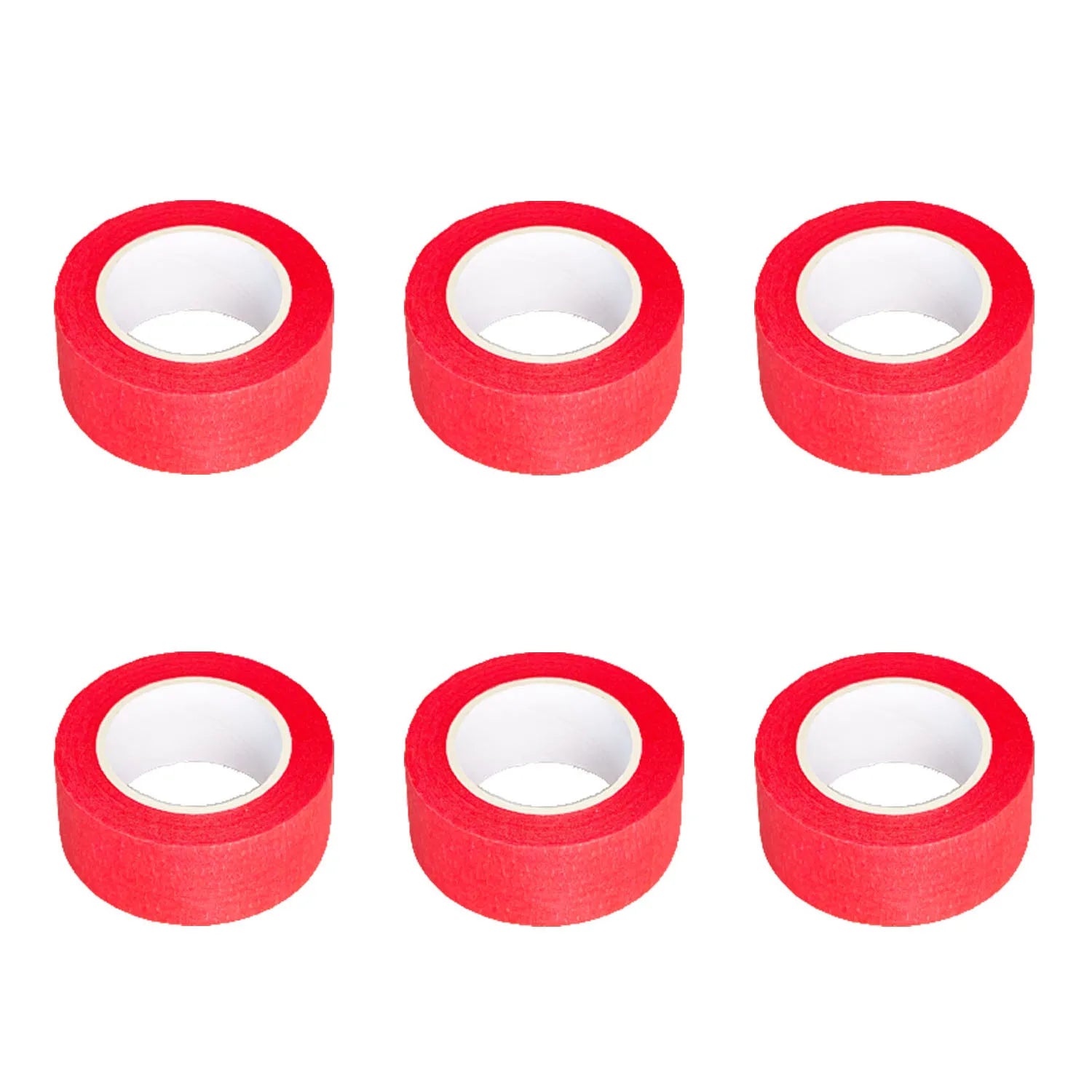 2cm 3/6 Rolls Red Painters Masking Tape Bulk Sharp Edge Line Technology, Residue-Free and Artisan Grade Wall Trim Tape Qme 6 Rolls 15M 20mm