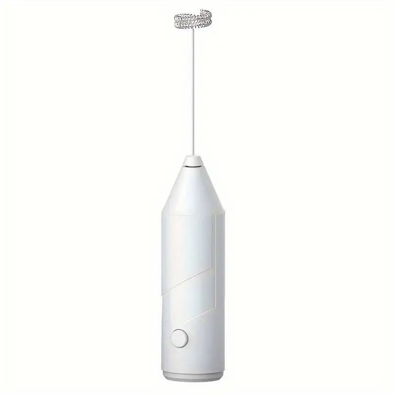 Handheld Electric Egg Beater Foamer Mini Battery Powered Milk Frother Coffee Drink Mixer Milk Foamer Kitchen Tools Qme White