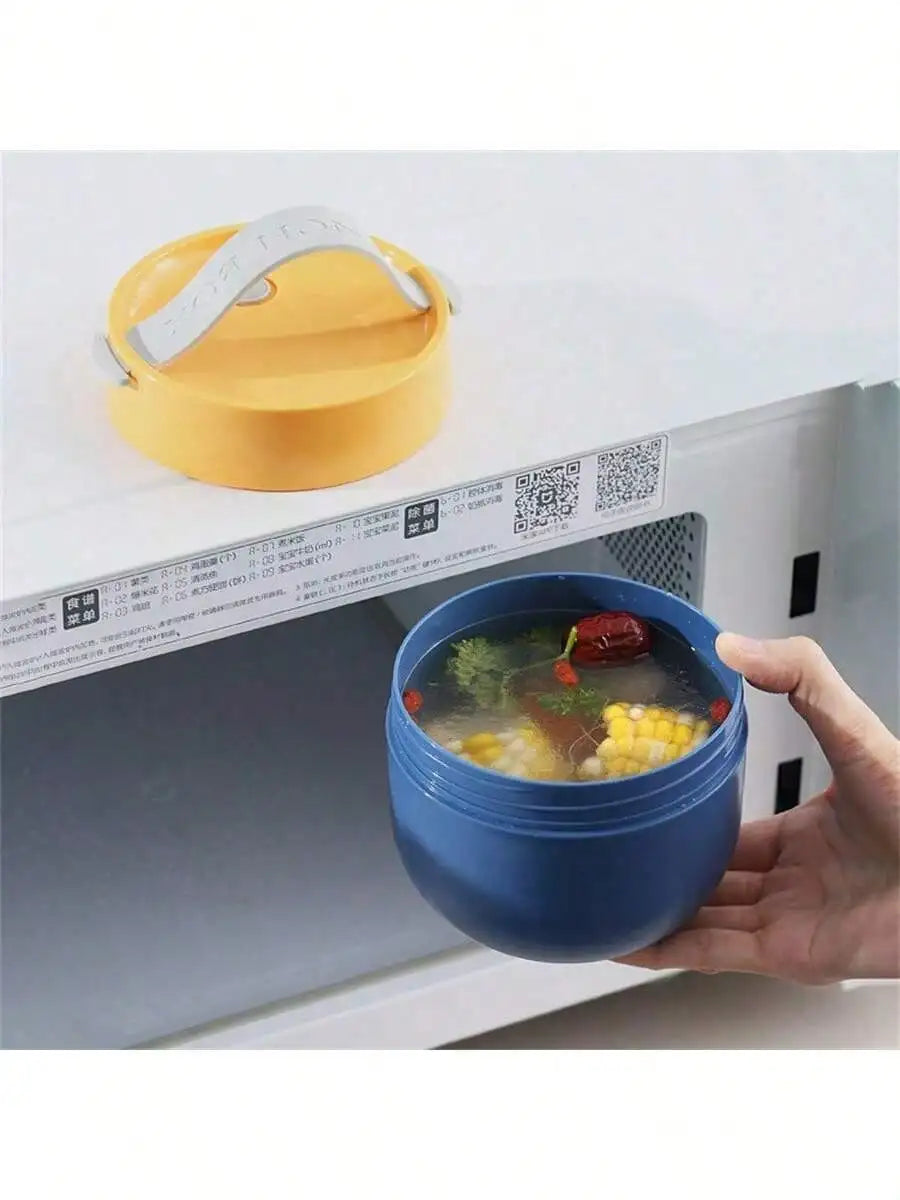 Dual Portable Sealed Breakfast Box Lid Spoon Can Be Carried Hand Qme