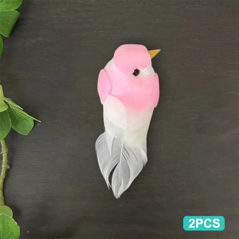 Cute Artificial Birds Fake Foam Animal Simulation Feather Models Tit Qme A8 2PCS