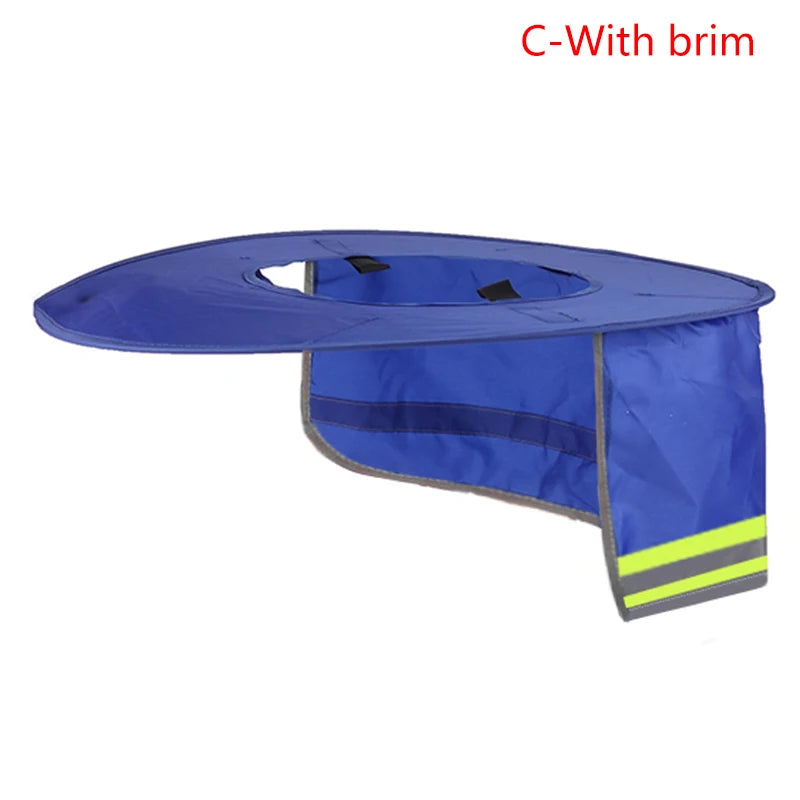 Summer Sun Shade Safety Hard Hat Neck Shield Helmets Reflective Brim Qme C
