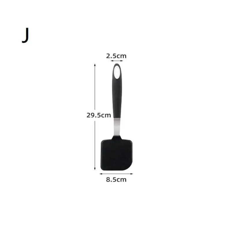 Frying Shovel Leaking Cooking Utensils Stainless Steel Silicone Qme J
