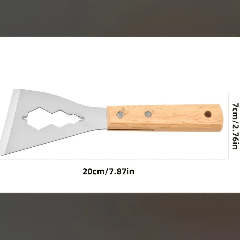 Paint Scraper Tool, Stainless Steel Hard Putty Scraper with Wooden Handle, Used for Removing Dry Wall Paint and Filling Joints Qme
