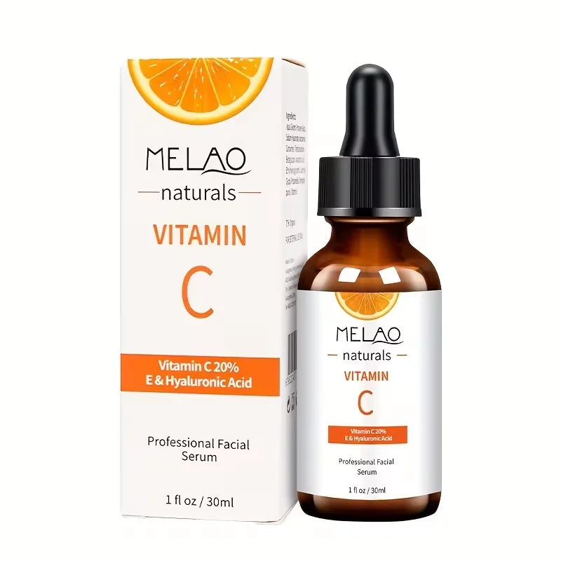 MELAO Vitamin C Serum with 20% Hyaluronic Acid & Vitamin E Anti Aging Anti Wrinkle Brightening Dark Spot Face Essence Qme
