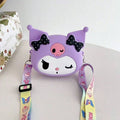 Kuromi Coin Purse Cartoon Silicone Bag Accessory Travel Carrying Qme purple