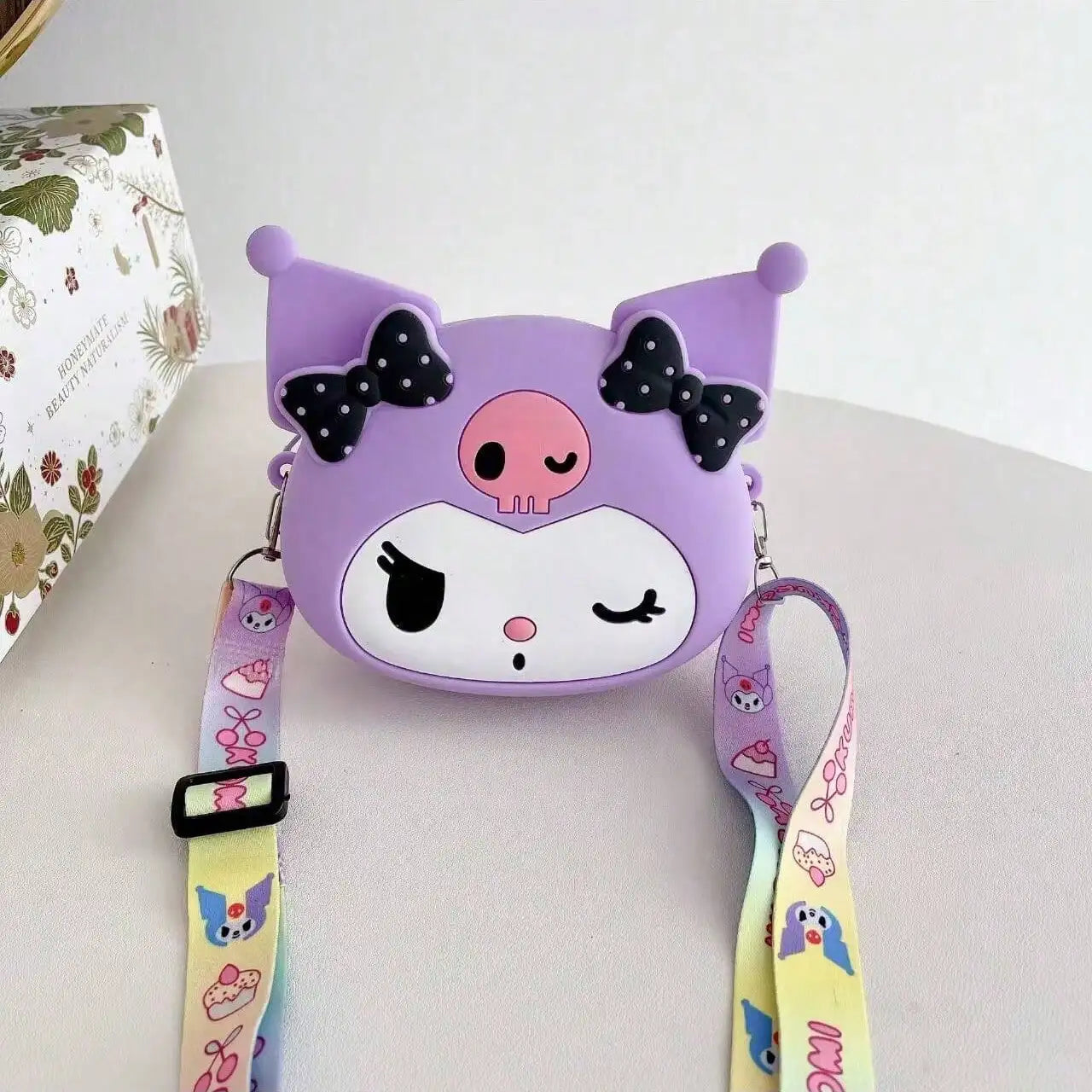 Kuromi Coin Purse Cartoon Silicone Bag Accessory Travel Carrying Qme purple