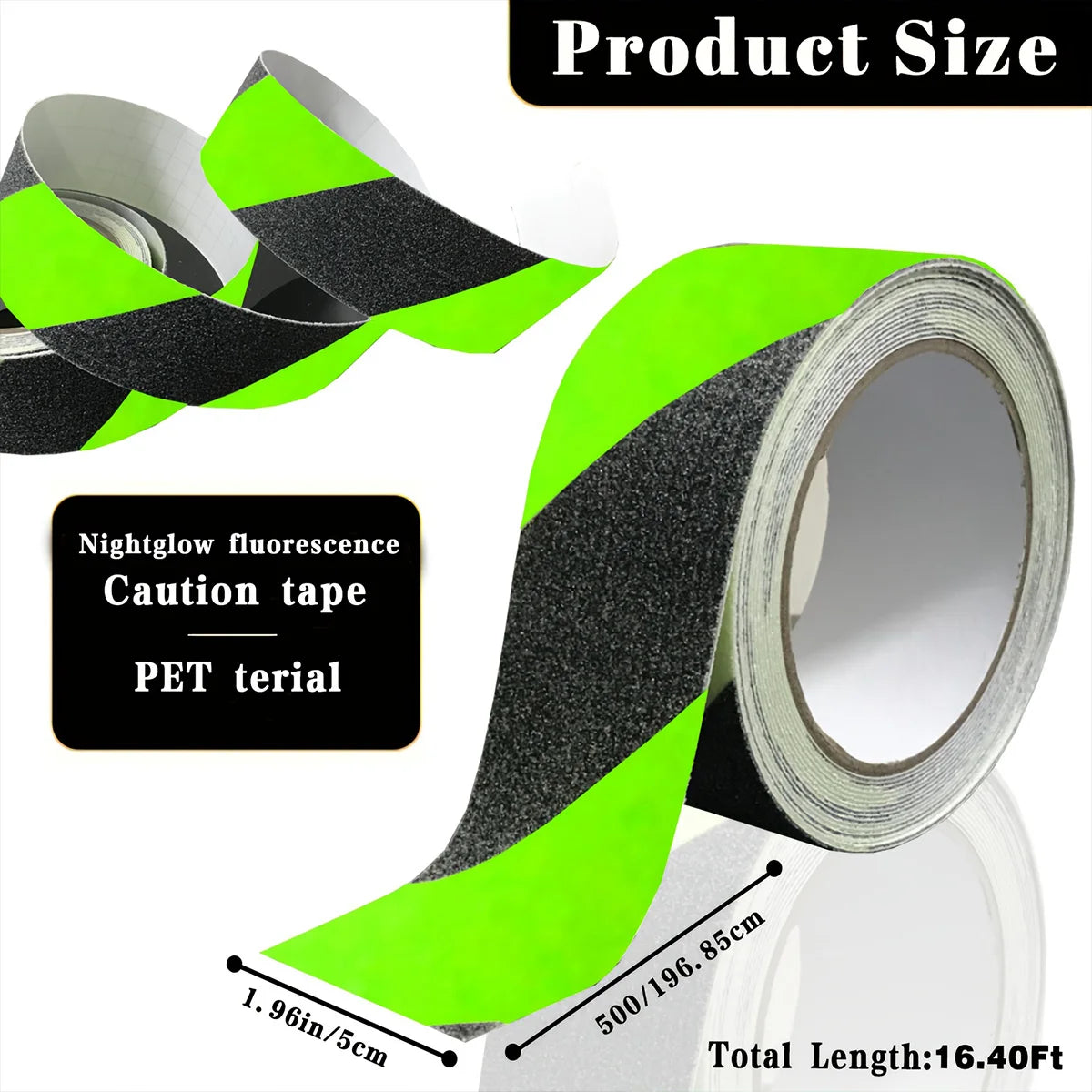 Anti Slip Tapes Glow in The Dark Strip Luminous Green Waterproof Safety Outside Floor High Friction Strips For Stair Step Qme 5cmX5M