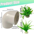 Axolotl Tank Accessories With Fake Plants Tube Small House 3-Piece Aquatic Axolotl Cave For Aquarium For Turtle Clown Crab Dwarf Qme as shown China Mainland
