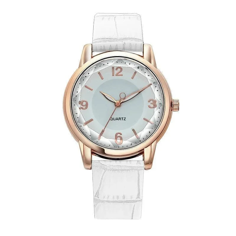 Leather Strap Ladies Watch Polygon Glass Luxury Women clocks Dial Quartz Creative Fashion Quartz Watch Qme 4