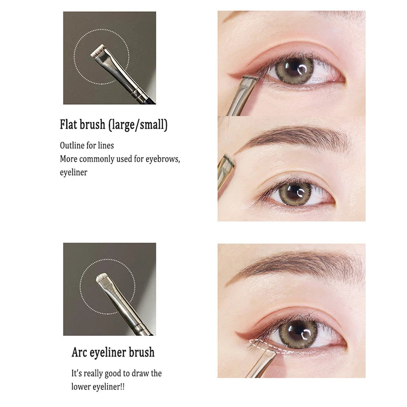 Flat Eyeliner Brush Nylon Hair Blade Fine Eyeliner Eyebrow Line Brush Black Thin Eye Liner Brow Contour Cosmetic Makeup Tools Qme