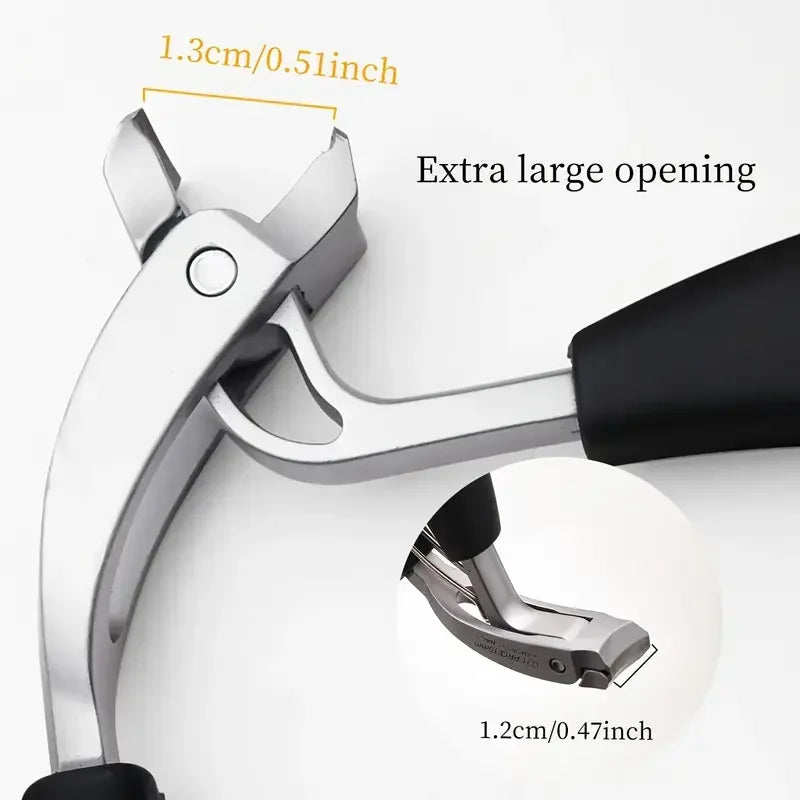 Curved Nail Clippers Extra Wide Mouth Thick Toenails Anti-splash Qme