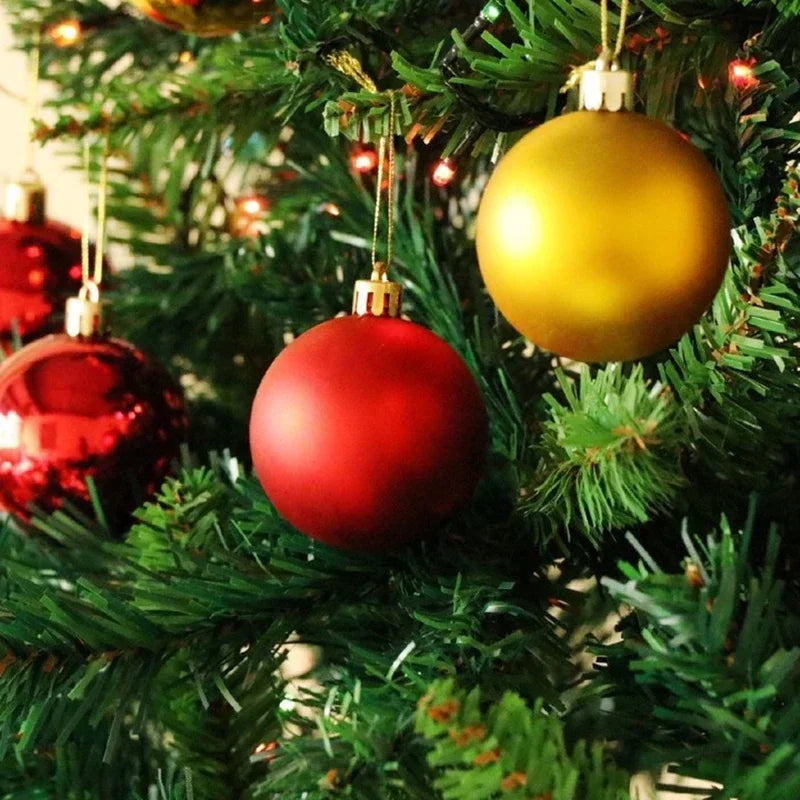 24pcs Christmas Ball Christmas Tree Decoration Ornaments for Home Decor Halloween New Year Navidad Pendant Ball Accessories Qme
