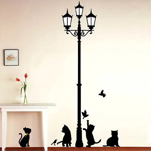 1 Home Decoration Black Cat Playing Cartoon Wallpaper Under Street Qme black