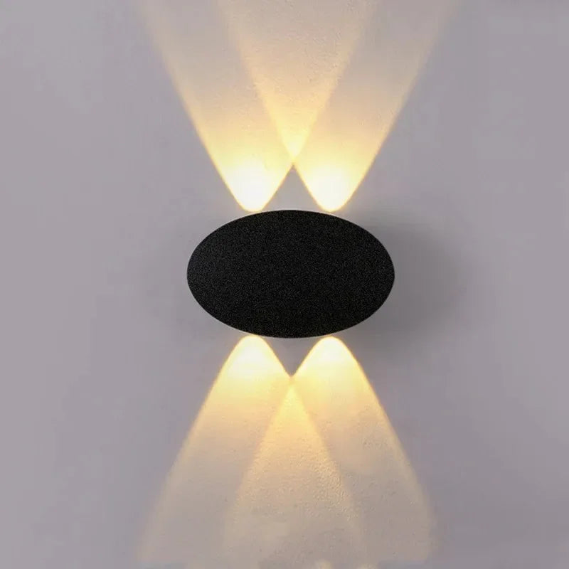 Modern Simple LED 4W Oval Outdoor Indoor IP65 Waterproof Garden Wall Lamp Warm Light Voltage 85v-265v Qme