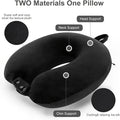 Ergonomic Travel Neck Pillow Soft Adjustable U-shaped Headrest Qme black