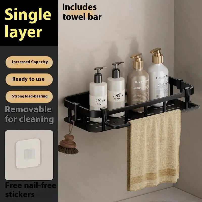 Corner Shelf Wall Soap Holder Bathroom Organizer Rack Punch-free Qme D 1pcs Plastic