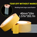 Strong Fixation Double Sided Cloth Base Tape Yellow Mesh Grid Waterproof Traceless High Viscosity Carpet Adhesive Household Tool Qme 40MMX10M