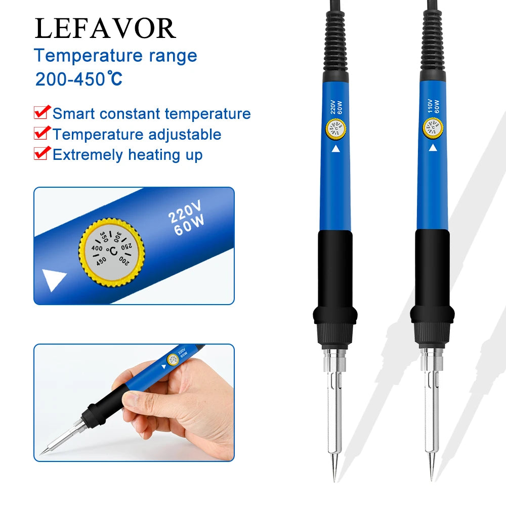 60W Temperature-adjusting Soldering Iron Home Repair Diy Tool Qme