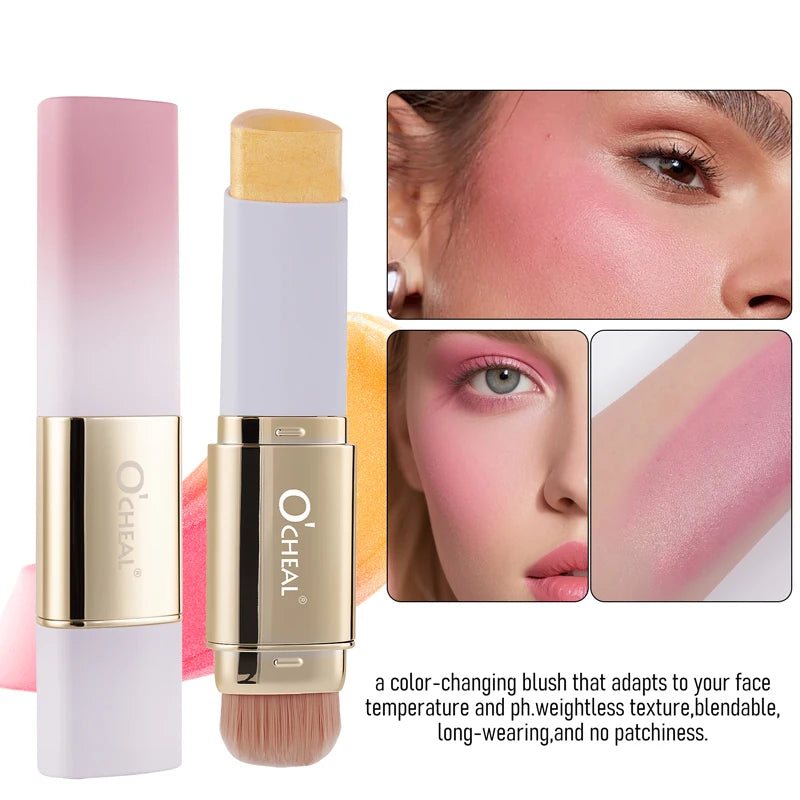 Multi Functional Powder Blusher Stick Waterproof Sweat Proof Durable Qme