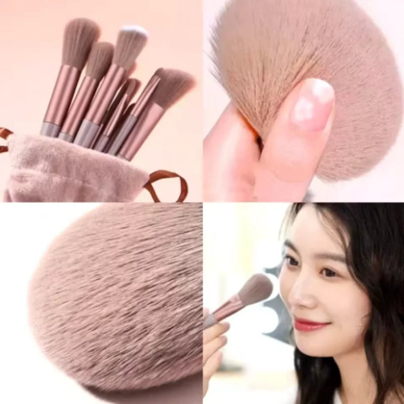 13pcs Professional Makeup Brush Set Soft Fluffy Cosmetic Brushes for Foundation Powder Eyeshadow Blending Beauty Tools Qme