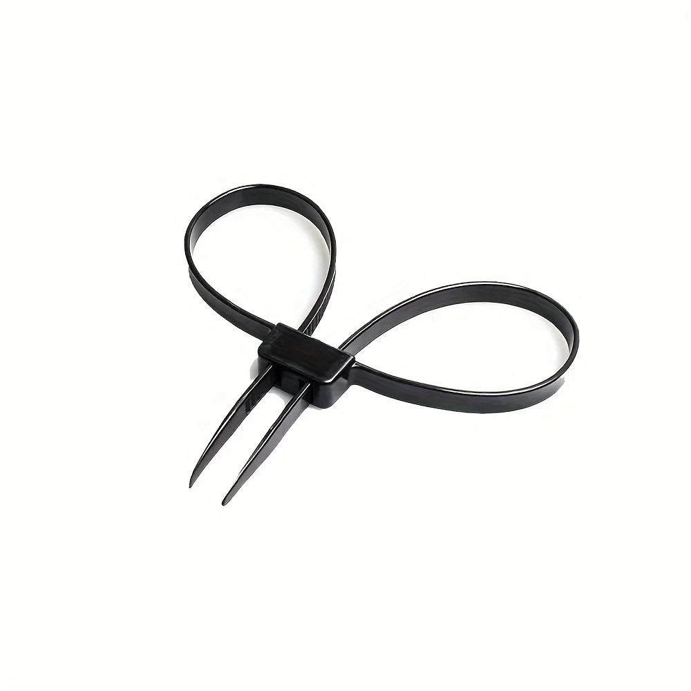 Durable Black Nylon Zipper Tie Handcuffs - UV, Anti-Slip Design for Secure Item Fastening in Various Applications Qme
