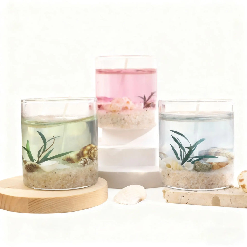 Handmade Ocean Jelly Wax Scented Candle Smokeless Clear Shaped Aroma Qme