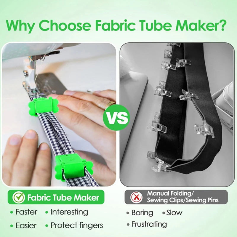 Fabric Tube Maker Roll Rugs Bias Tape Suitable DIY Making Easier Qme