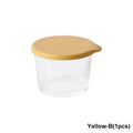 120/260ml Glass Small Sauce Cup Seasoning Dish With Lid Leak-Proof Round Square Dipping Bowl Kitchen Outdoor Camping Tableware Qme 260ML Yellow