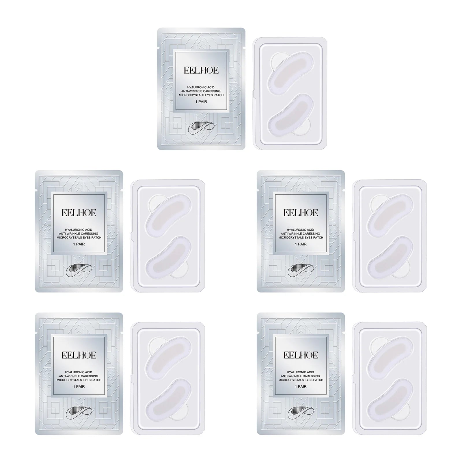 Micro-needle Eye Patch Hyaluronic Acid Anti-Wrinkle Fade Eye Fine Lines Moisturizing 0.25mm Caressing Microcrystals Eyes Patch Qme 5pairs