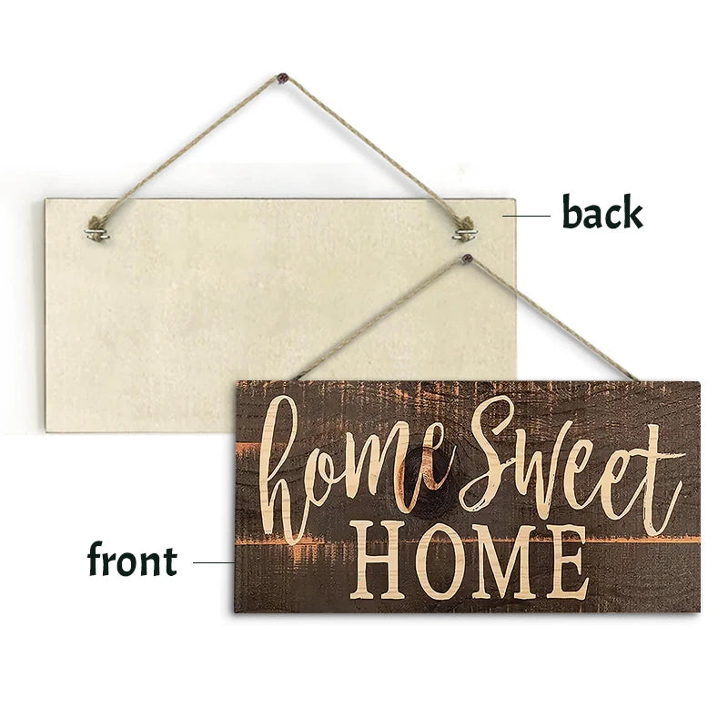 Rustic Home Sweet Wall Hanging Decor Wood Art Plaques Sign Door Sign for Home Living Room Front Door Decor Qme