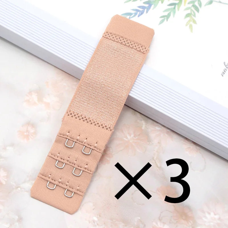 2 Hook Bra Extension Strap Extenders Women Adjustable Belt Buckle Qme dark skin one size