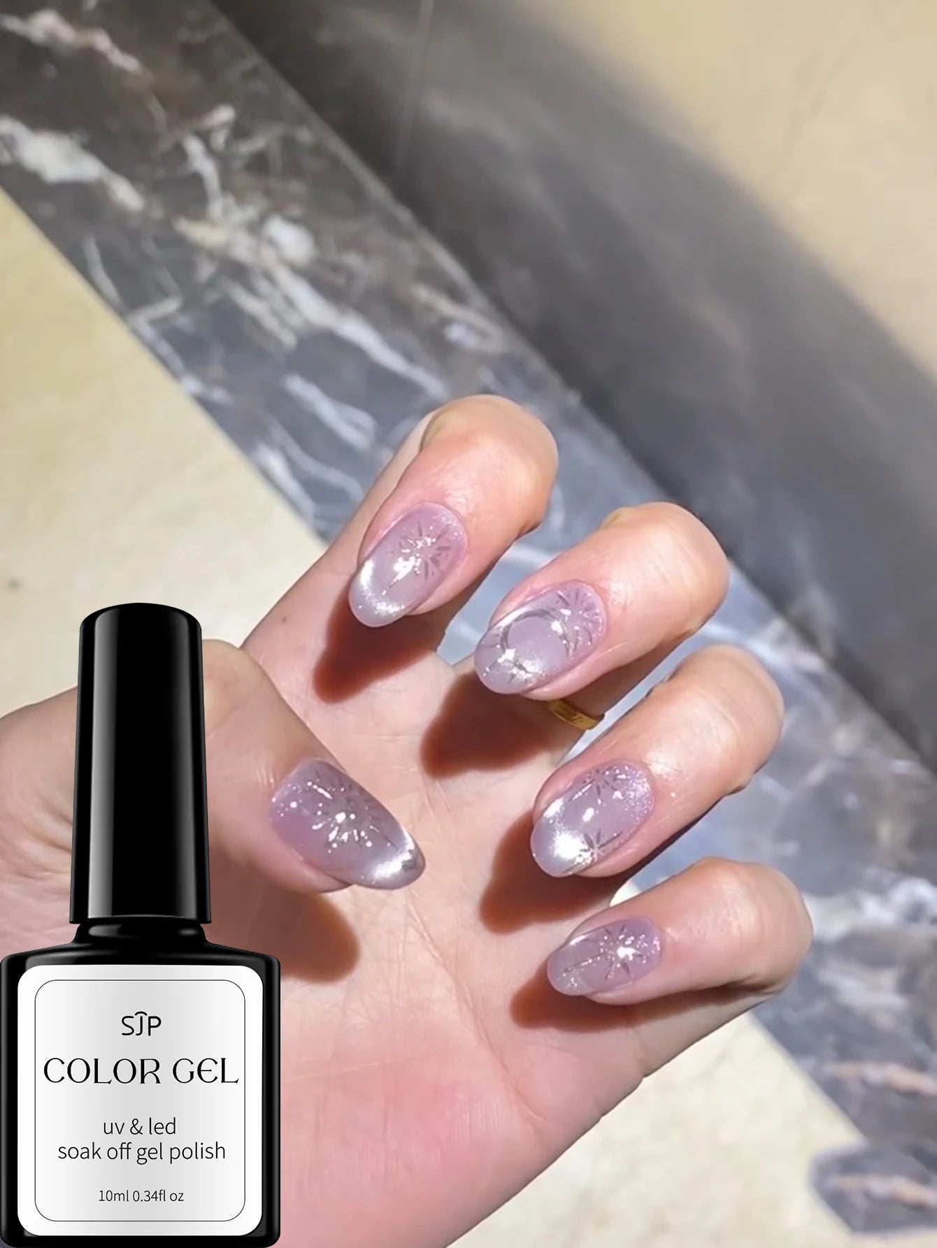 Summer Nails Glass Bead Nail Polish Cat Eye Accessories Art DIY Home Qme purple