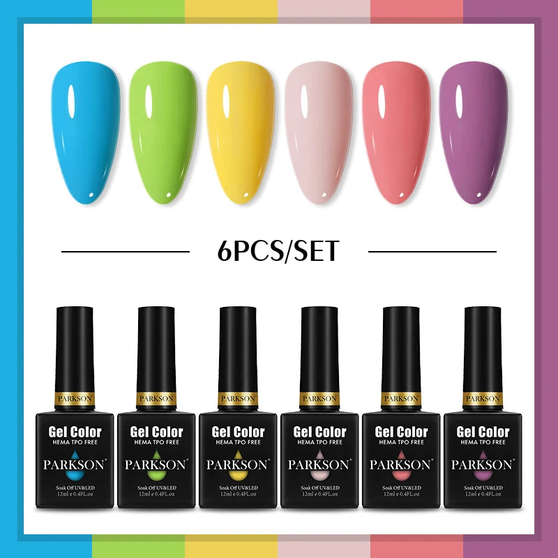 PARKSON Lot Gel Polish Semi-permanent Nail Hybrid Varnishes Base Coat Qme ZH20