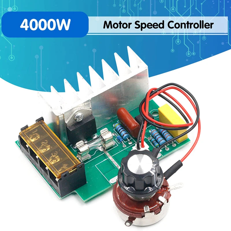 4000W 0-220V AC SCR Electric Voltage Regulator Motor Speed Controller Dimmers. Qme