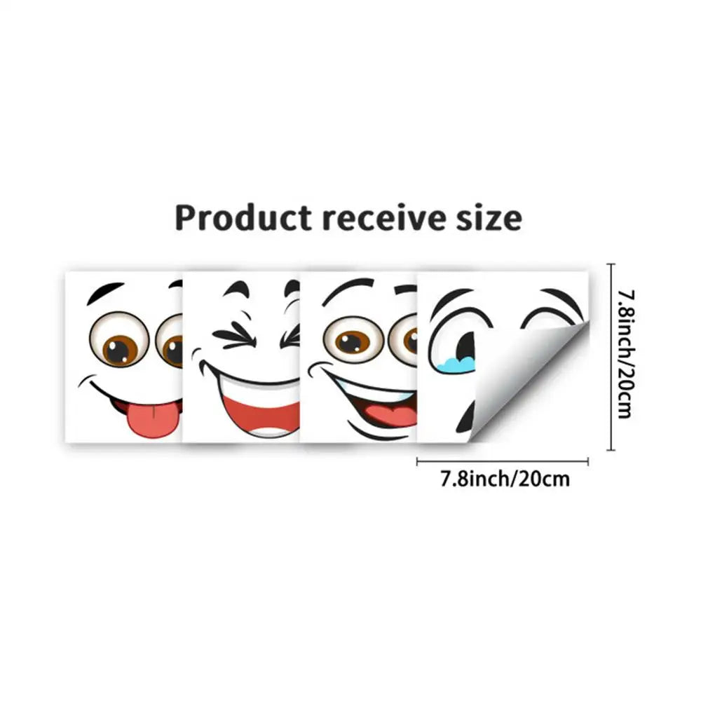 Garbage Can Stickers 4 7 8x7 Funny Expression Cute Wall Decals Toilet Qme White CN