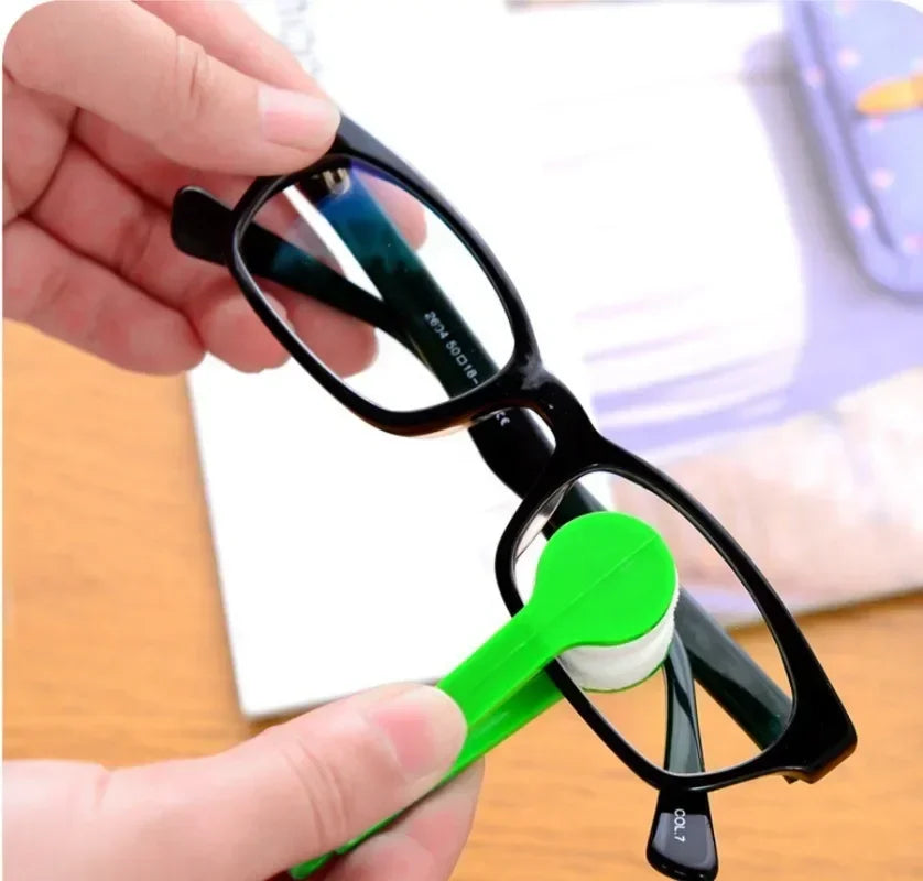 New Creative Two-Side Glasses Brush Soft Microfiber Spectacles Cleaner Glasses Cleaner Rub Eyeglass Cleaning Brush Wiping Tool Qme