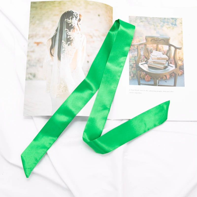 Long Bag Scarf Women Hair Band Lady Accessories Solid Skinny Scarves