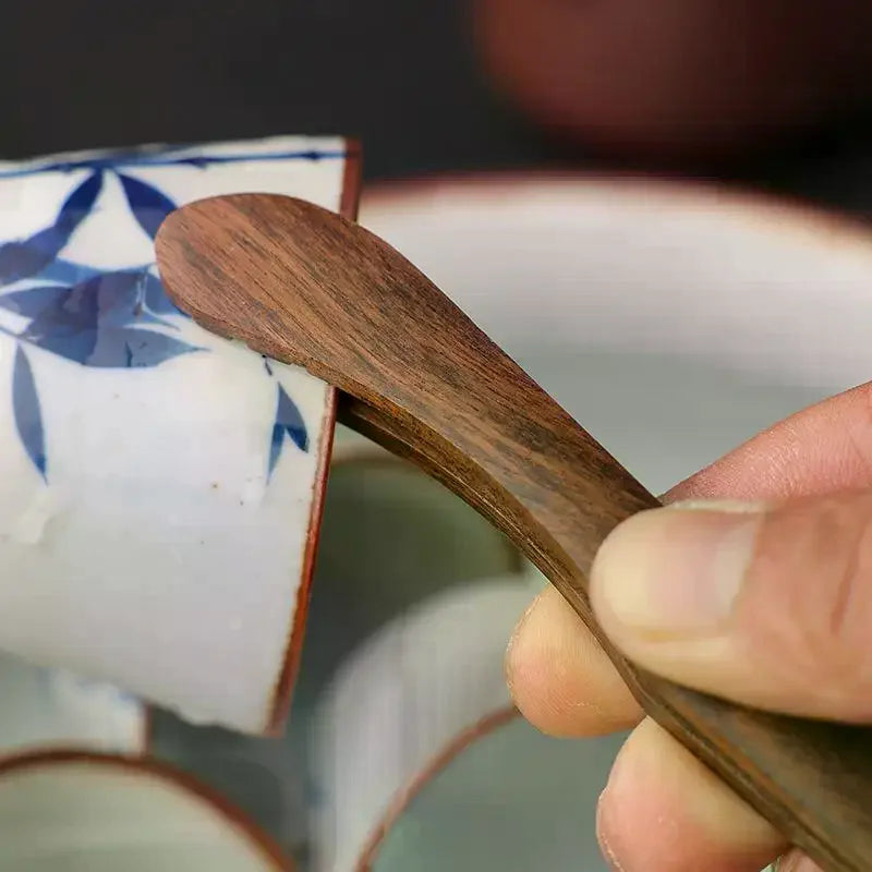Teacup Clip Convenient Ebony Alloy Tea Tweezers Tweezer Bamboo Wooden Qme
