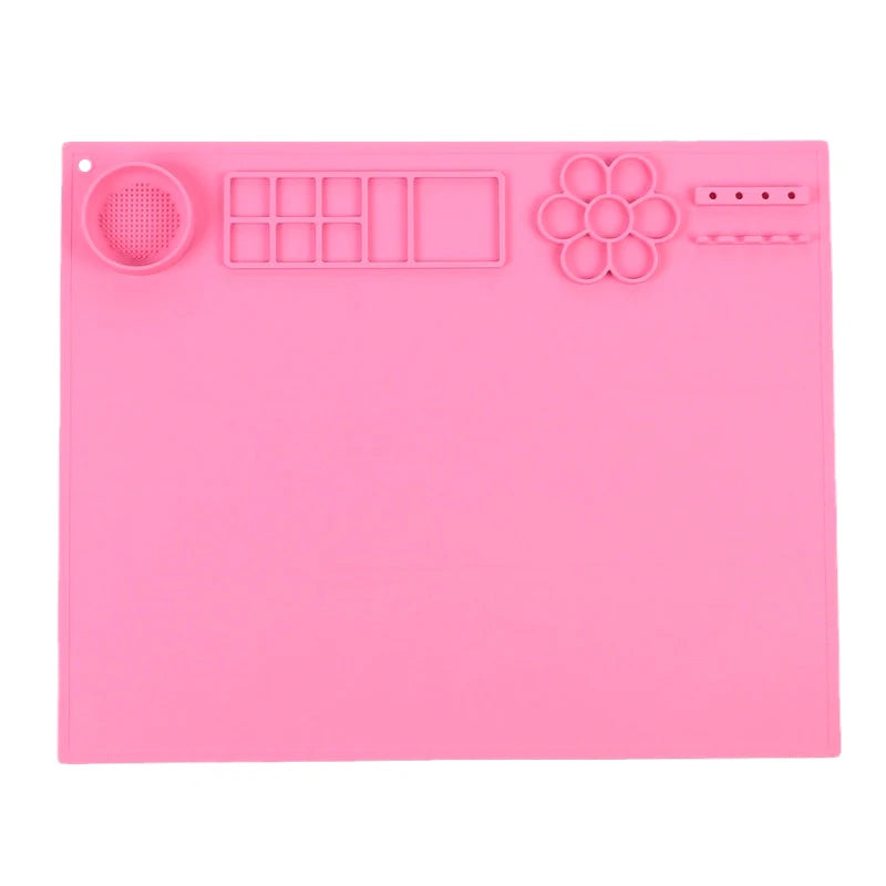 Silicone Painting Mat Art Cup Large Easy Clean Up Protects Surfaces Qme Pink