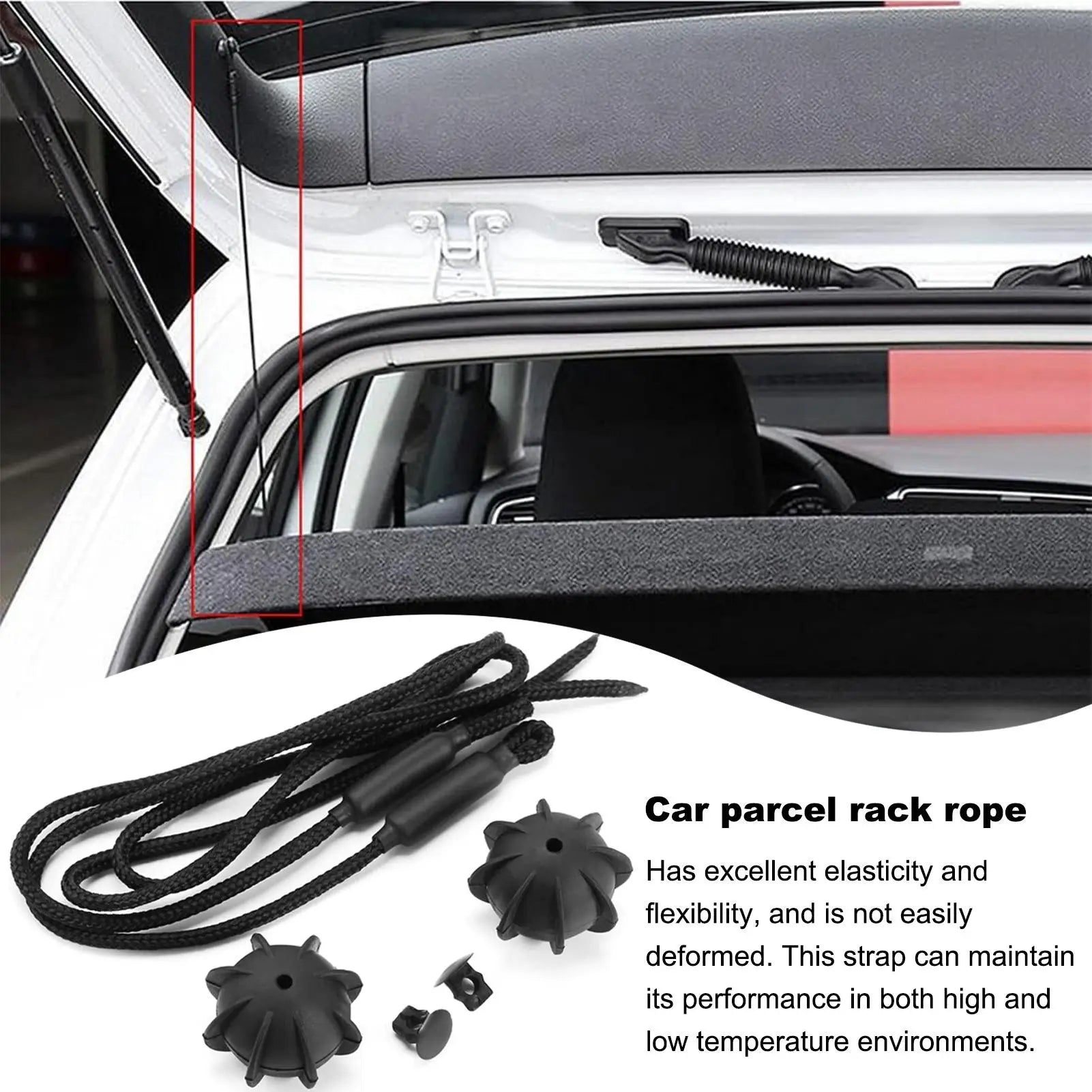 Universal Car Rear Shelf Straps Ball Holding Cord Vehicle Tailgate Qme