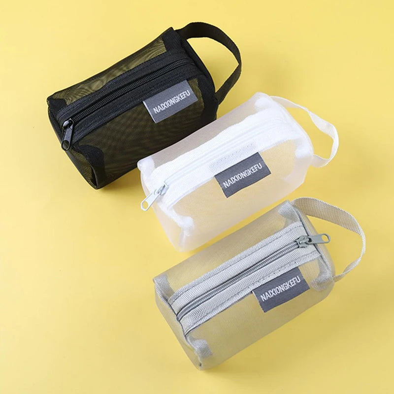 Offices Travel Storage Bags Toiletry Makeup Pouch Mesh Cosmetic Bag Qme