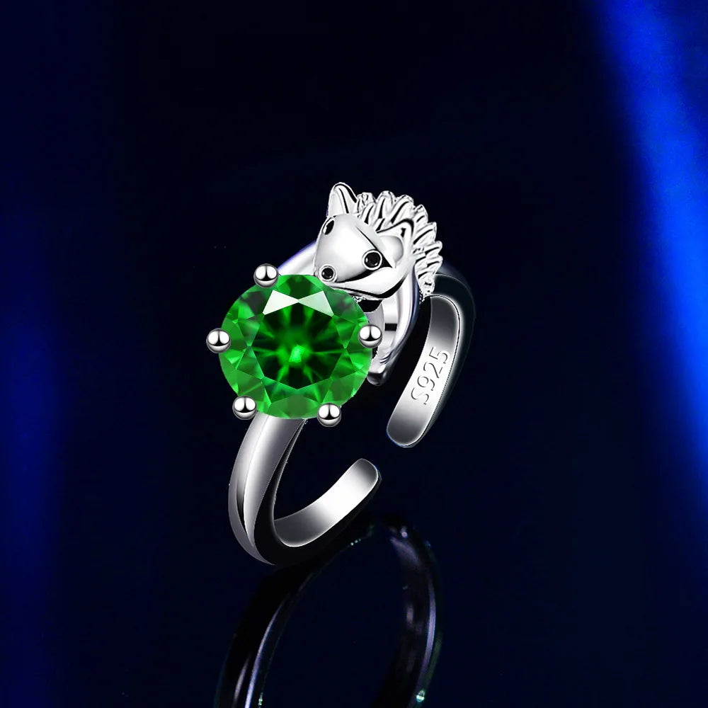 Fashion Hedgehog Multicolor Zircon Adjustable Sterling Cool Ring Fashion Women's Cocktail Party Jewelry Gifts Qme