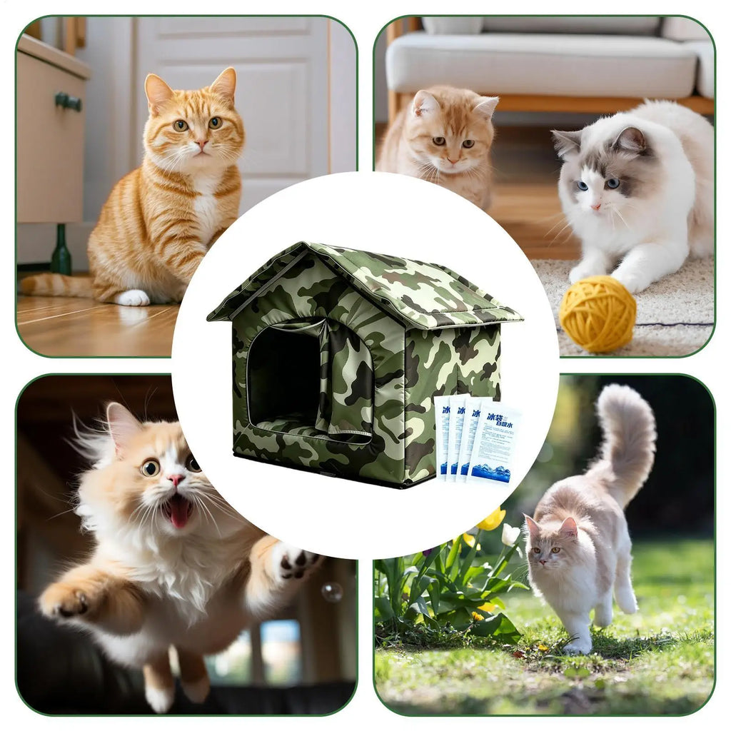 Cooling Cat House Waterproof Kitten House Cool Down Cat Nest for Pet Parents Trainers Animal Lovers Apartment Home Office Qme