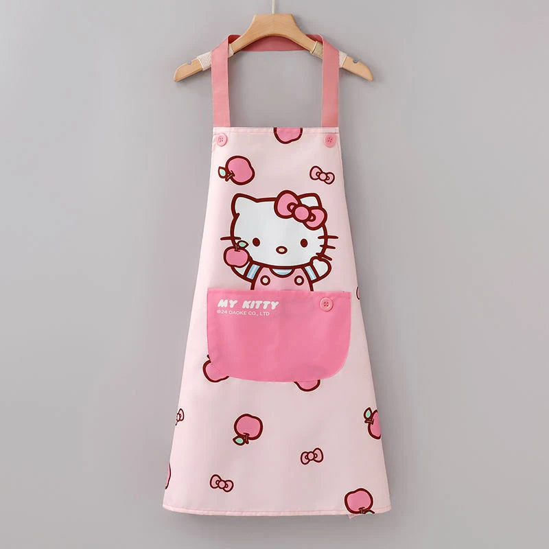 Hello Kitty Grease- and Water-Resistant Apron For Home Cooking and Stir-Frying Cooking Apron and Workwear Qme