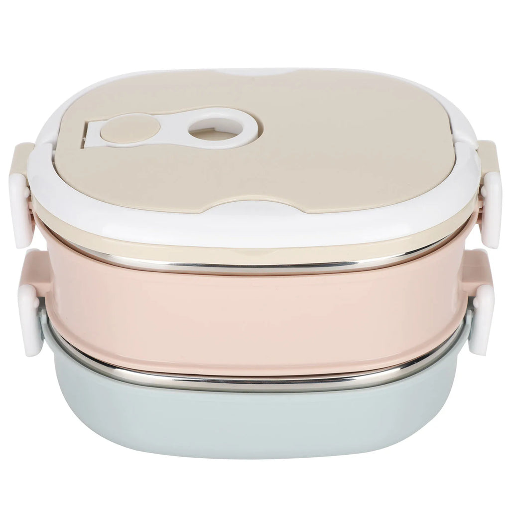 Multi Layer Lunch Box Large Capacity Portable Stainless Steel Food Lunch Container for Office Workers and Students Qme Double-layer