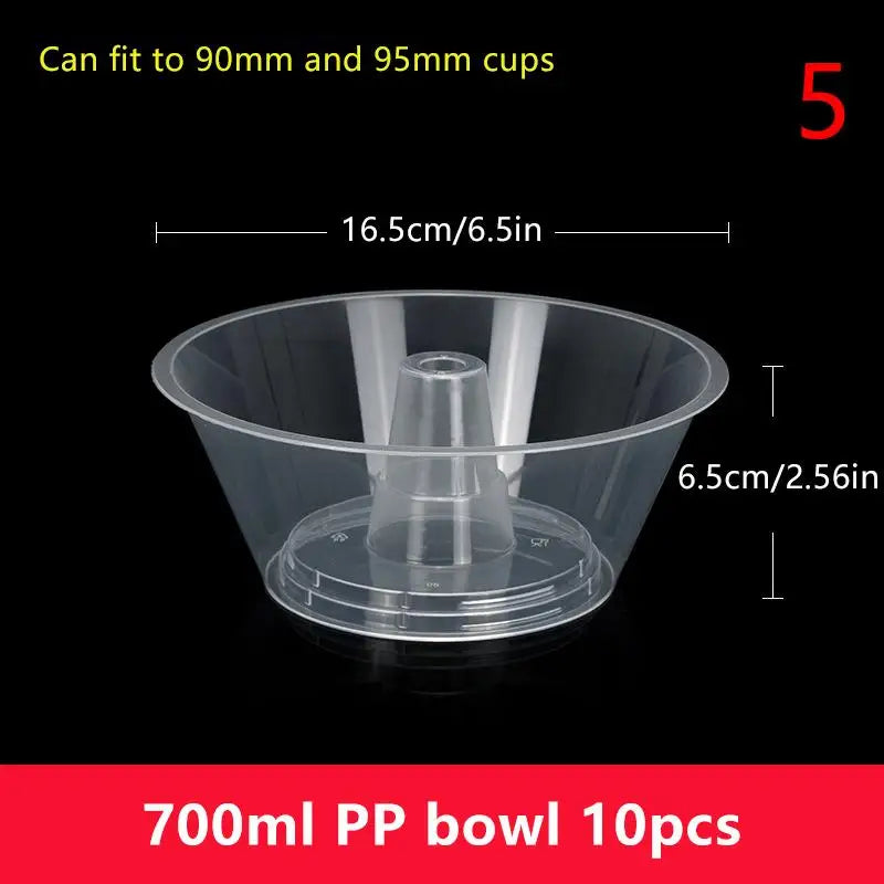 10 Disposable Plastic Cup Drink Snack Bowl Bubble Milk Tea Fruit Qme 5
