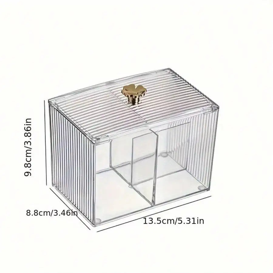 Transparent Makeup Cotton Pad Organizer Box Multi-purpose Storage Qme 1pc