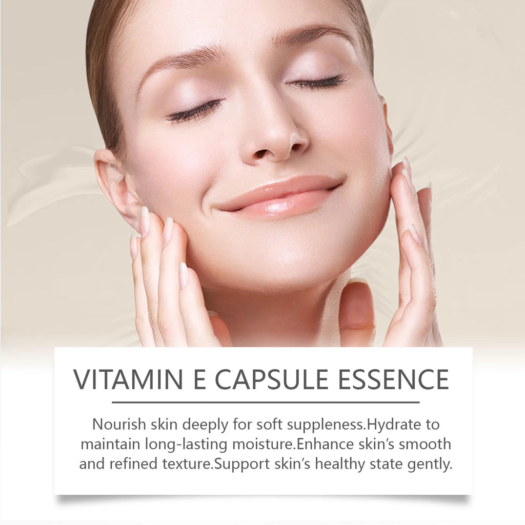 Vitamin E Face Serum Capsules Deep Hydration Inhibit Melanin Fade Fine Lines Firming Lifting Facial Skin Regeneration Essence Qme